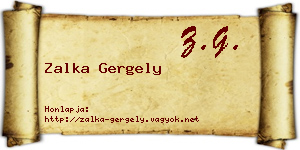 Zalka Gergely névjegykártya